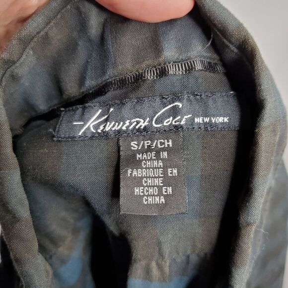 KENNETH COLE button down shirt‎ buffalo check cotton S - Picture 7 of 7